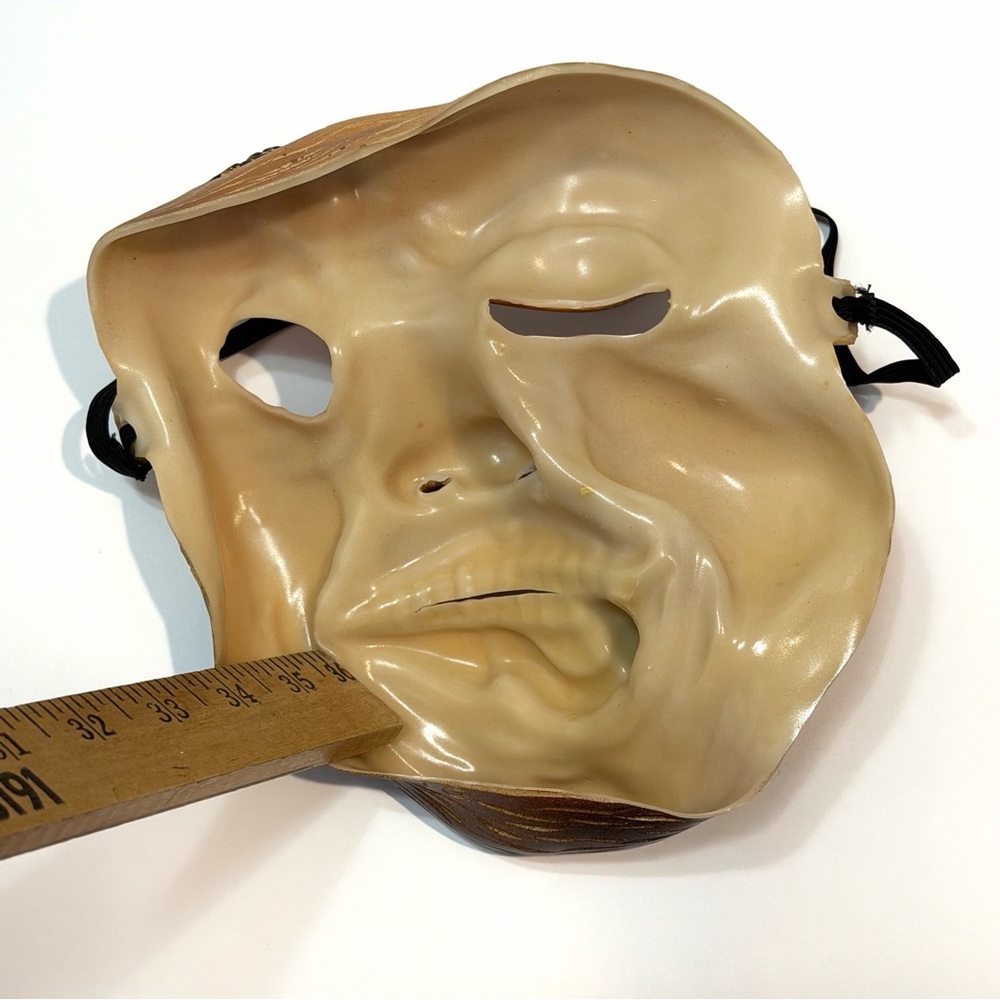 Vtg Fun World Rubber Gangster Mask Halloween Bruised Face Cigar Realistic Prop - Picture 4 of 6